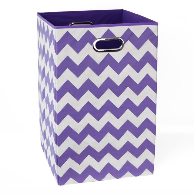 Modern Littles Purple Chevron Folding Laundry Bin