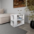 thumbnail image 1 of Modern Living Area Side Table - White Rectangular Open Storage Space With Shelf, 1 of 2