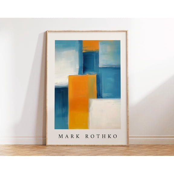 Modern Living Room Abstract Wall Art | Mark Rothko Inspired Print | Contemporary Colour Block Poster for Office, Bedroom, Entryway, 8x12 UNFRAMED