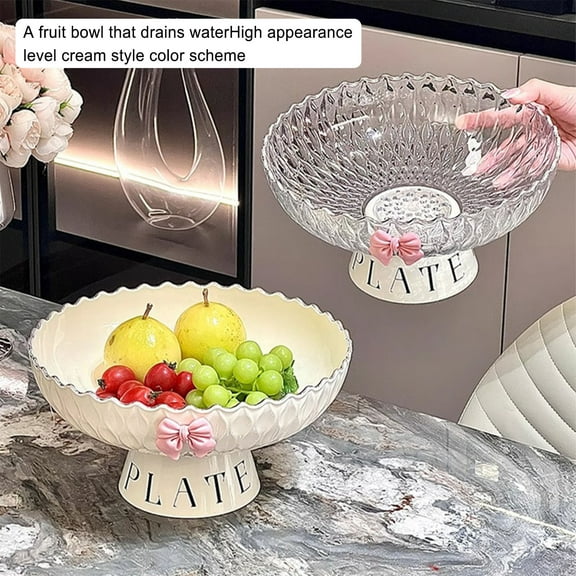 Modern Living Room Coffee Table Candy Tray, Cream Style Snack Display, Clear Acrylic Base, High Footed Design, Elegant Decor, Home Entertainment Serving, Snack Serving Showcase, Glass Sopatenor