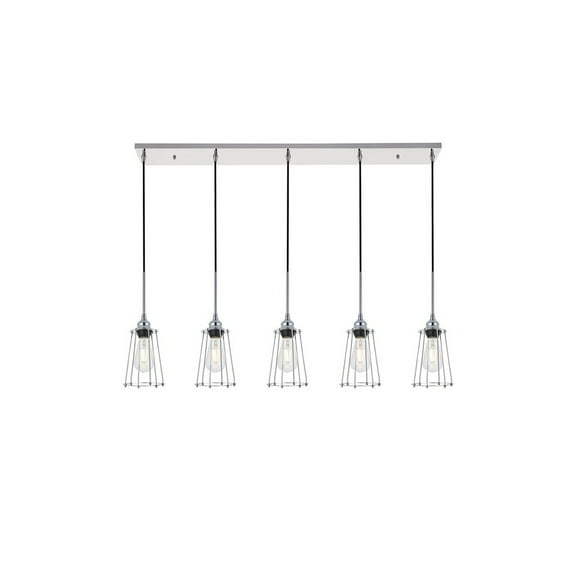 Modern Living Room Kitchen Bedroom Auspice 5 Light Chrome Pendant