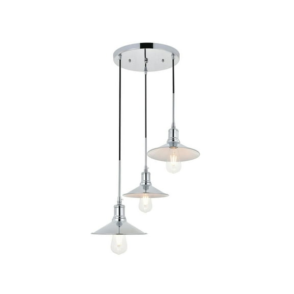 Modern Living Room Kitchen Bedroom Etude 3 Light Chrome Pendant