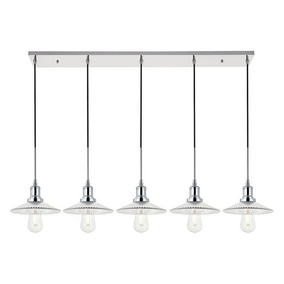 Modern Living Room Kitchen Bedroom Waltz 5 Light Chrome Pendant