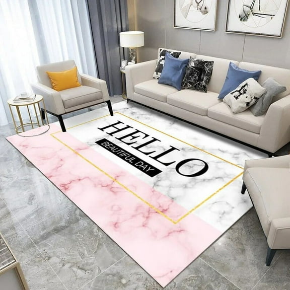 Modern Living Room Large Area Rug Easy To Clean Lounge Rug Home Bedroom Orange Decor Carpet Bedroom Line Soft Floor Mat
