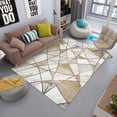 thumbnail image 1 of Modern Living Room Large Area Rug Easy To Clean Lounge Rug Home Bedroom Orange Decor Carpet Bedroom Line Soft Floor Mat, 1 of 5