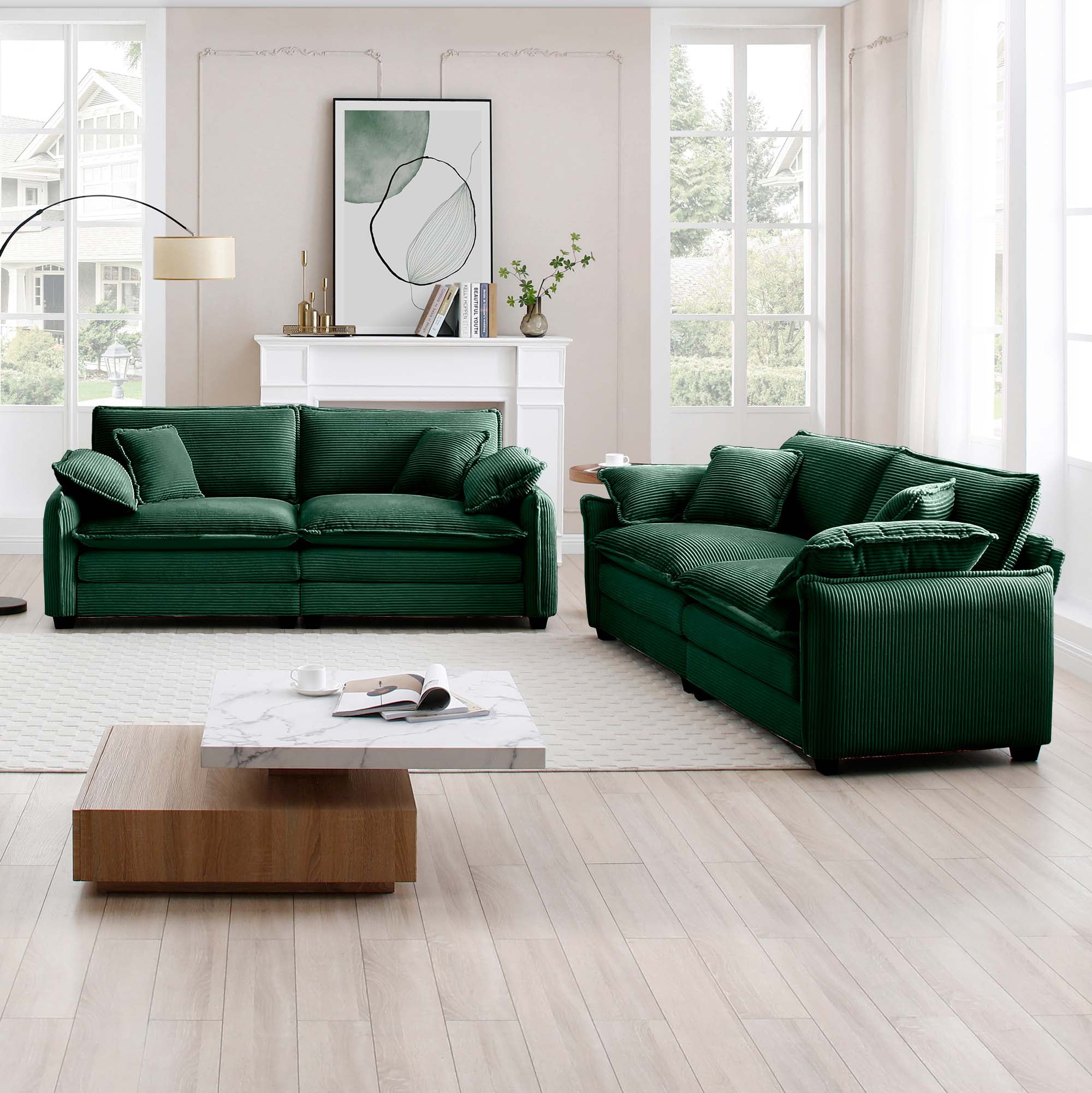 Modern Living Room Sofa Two-Piece Set, Suitable for Living room and ...