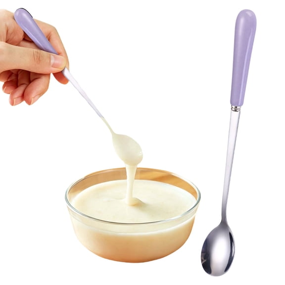 Modern Long Handle Spoon, 304 Stainless Steel Coffee Spoon with Color Ceramic Handle for Daily Dining, Tea Time, Dessert and Beverage Stirring, 1 Pack