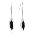 thumbnail image 1 of Modern Long Icicle Black Onyx Inlay Sterling Silver Dangle Earrings, 1 of 5