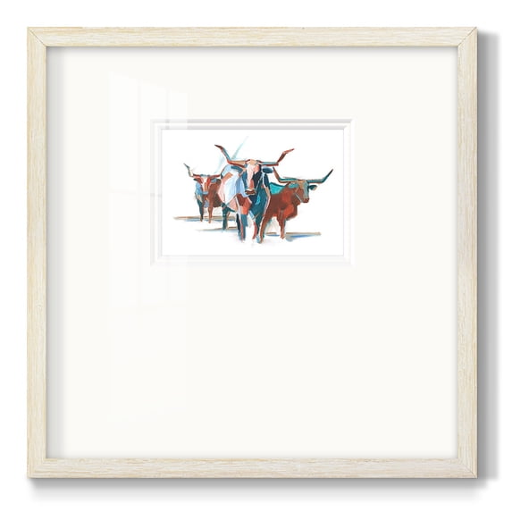 Modern Longhorns IPremium Framed Print
