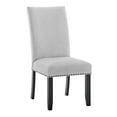 thumbnail image 1 of Modern Look 2pc Light Gray Finish Side Chair Fabric Full Back Upholstered Seat Nailhead Trim Accent Dining Room Wooden Furniture, 1 of 6