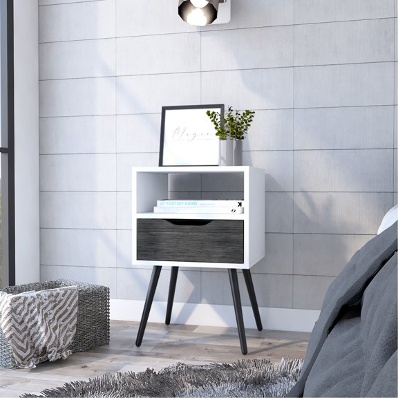 Modern - Look Nightstand, Handle - Free Drawer / Durable for Everyday Use