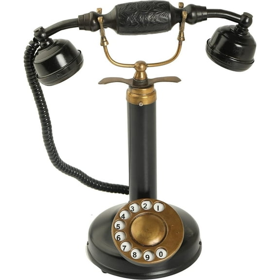 Modern Look Old Retro Candlestick Phone Ornamental Phone Handmade Replica Old Model Rotary Dial Telephone Home & Office Decor
