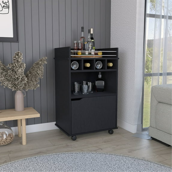 Modern Look - Two Shelves for Drink Organization - Living Room Setup - Compact Storage Design