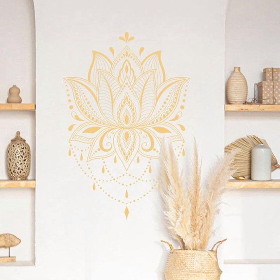 Modern Lotus Wall Sticker - Self-Adhesive Home Decoration for Bedroom and Living Room