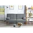 thumbnail image 1 of Modern Loveseat, Convertible Sofa Bed Recliner Sofa, Tufted Upholstered Sofa Sleeper with Armrest Design and 6 Solid Wood Legs, Living Room Sofa Couch for Home Office, Grey, 1 of 5