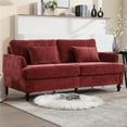 thumbnail image 1 of Modern Sofa 68" Red Chenille, 1 of 7