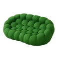 thumbnail image 1 of Modern Loveseat Sofa, 2 Seater Floor Couch Mesh Fabric High Density Sponge Cozy Floor Sofa Bubble Couch for Living room, Bedroom, Office Green, 1 of 1