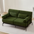 thumbnail image 1 of Modern Loveseat Sofa 59" Sofa Couch 2-Seater Sofa with Flexible USB Ports , Unique Cylindrical Armrests for Living Room, Green, 1 of 5