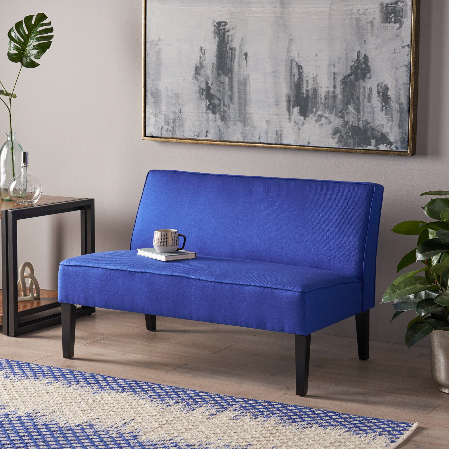 Modern Loveseat Sofa with Birch Wood Legs for Small Spaces, Soft ...