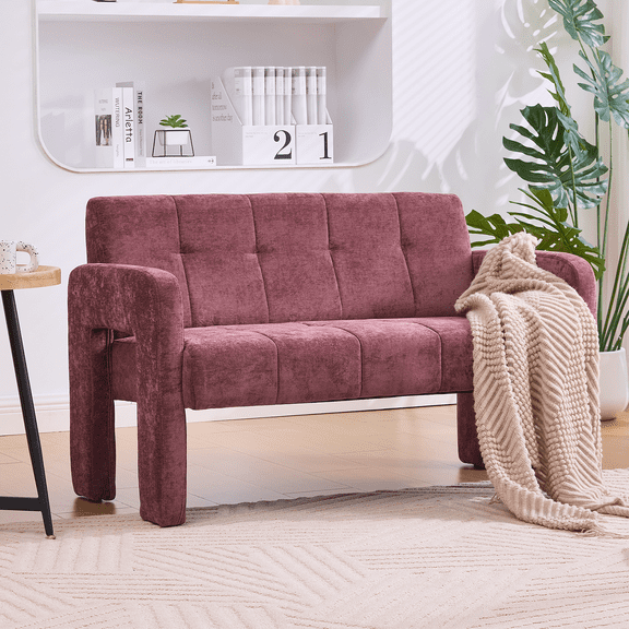 Modern Loveseat Sofa Comfy Upholstered 2-Seater Sofa Small Love Seat Accent Couch for Living Bedroom Leisure Areas