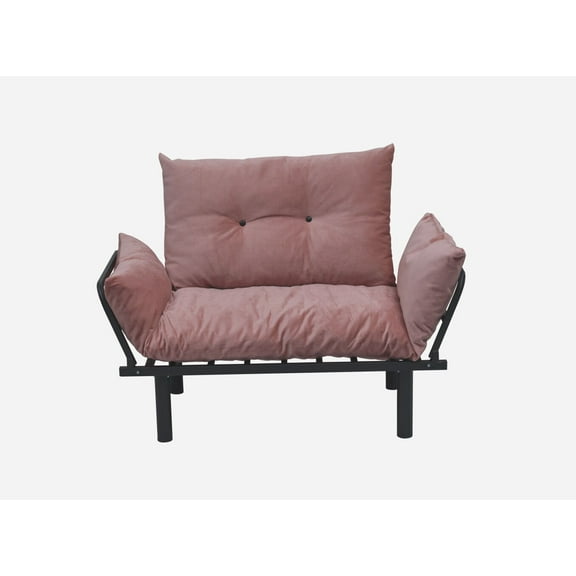 Modern Loveseats, Sona Futon Love Seat, Pink Farmhouse Loveseats,Metal Fabric Loveseats, Furniture Primary Living Space Loveseats Sona Futon Love Seat