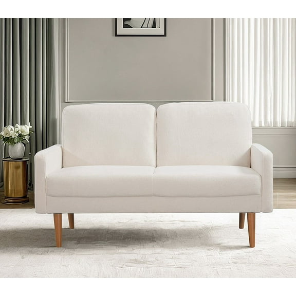 Modern Loveseats Velvet Loveseat Sofa, European Style with Sleek Design, Modern & Vintage Flair, Upholstered 2 Seater Couch, Chic Living Room Furniture Seating for Home, Apartment or Office, Ivory,Fa