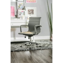 Modern Low Back Home Office Chair Computer Executive Desk Chair Pu Leather，Gray