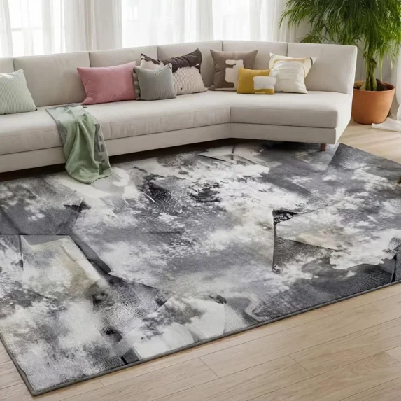 H&D Modern Low Pile Area Rug, Other, 6 x 10
