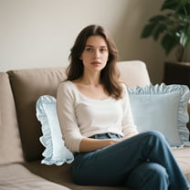 Modern Lumbar Support Pillow | Polyester Throw Pillow with Non-Woven Core | 20x20 Inch Square Decorative Cushion for Sofa & Bed | Machine Washable Home Decor Accent Pillow