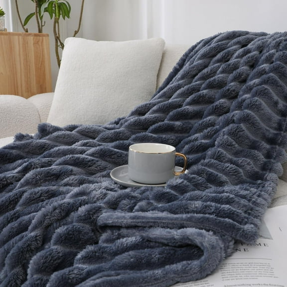 Modern Lux Ultra Soft Plush Ribbed Accent Throw Blanket - 7 Colors