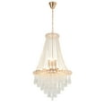 thumbnail image 1 of Modern Luxurious Crystal Empire Chandelier, 9-Light Raindrop Pendant Ceiling Light Fixture for Hallway Foyer Dining Room Living Room D19.68'' x H34.64'' Gold/Silver, 1 of 9