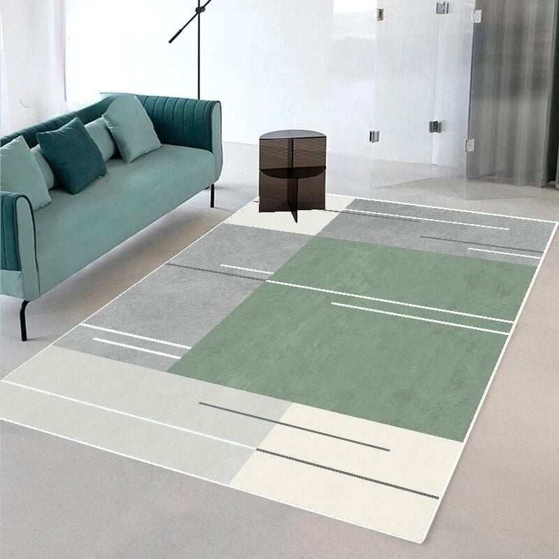 Modern Luxury Living Room Carpet Minimalist Stripe Home ration Rug Room ...