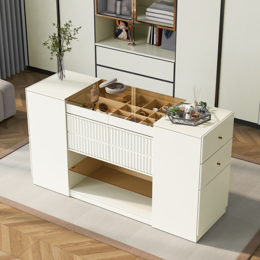 Modern Luxury MultiFunctional Island Vanity Dresser and Storage
