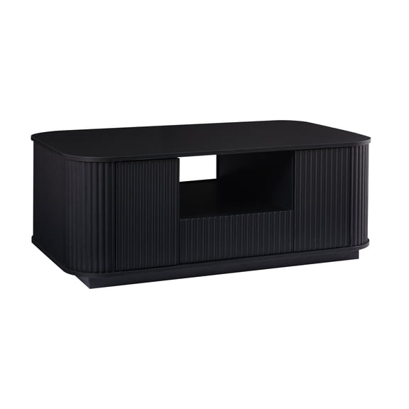 Modern Luxury Oval Coffee Table with Storage, Curved Design