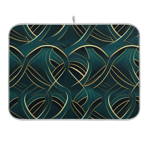 Modern Luxury Pattern Dish Drying Mat 16x18 Absorbent Microfiber Draining Rack Pad for Kitchen Counter Sink