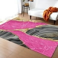 thumbnail image 1 of Modern Luxury Pink Grey Gold Marble Area Rug, Abstract Yellow Lines Crack Art Rugs Floor Carpet, Indoor Non-Slip Rug For Room Sofa Living Room Mat Bedroom Home Decor Floor Mats 3 x 5ft, 1 of 6