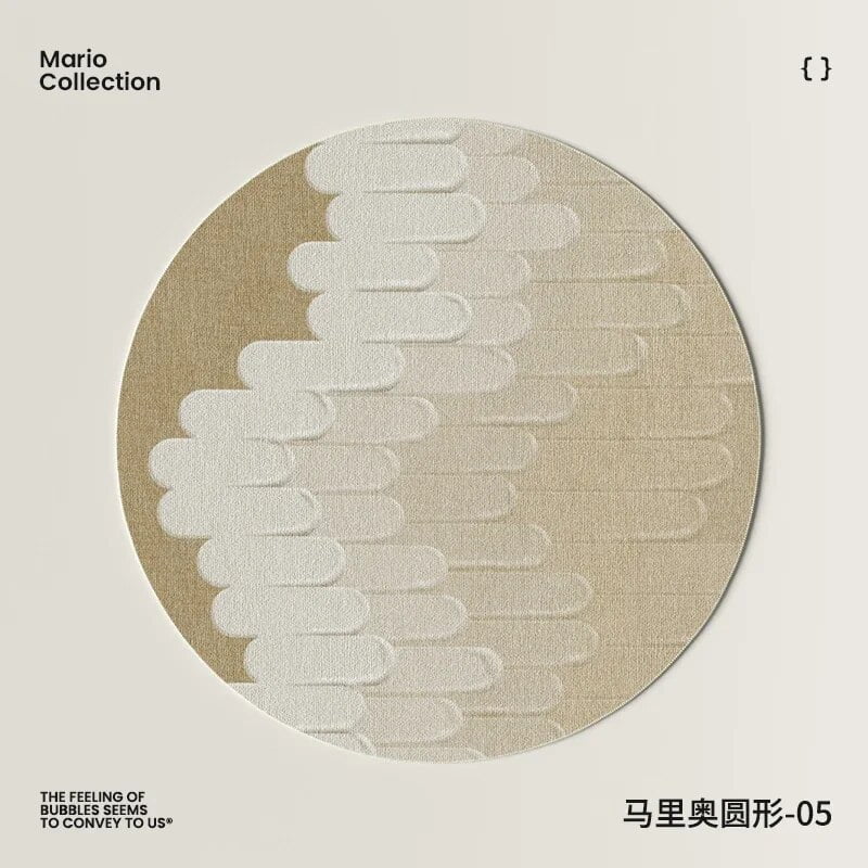 Modern Luxury Round Carpets for Living Room French Style Bedroom Decor Carpet Cream Color