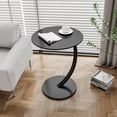 thumbnail image 1 of Modern Luxury Solid Wood Round Coffee Table - Double Layer Sofa Side Cabinet, Lightweight Chic Side Table for Living Room, Bedroom, Balcony, Kitchen, 1 of 16