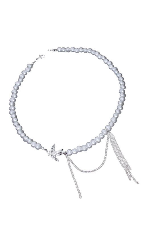 Modern Luxury Tassels Swallow Pendant Necklace Adjustable Length Clavicle Chain For V Neck Outfits And Formal Event