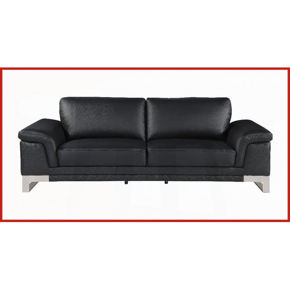 Modern Luxury Top Grain Italian Leather 3-Seat Living Room Sofa Reinforced Hardwood Frame & Plush Foam