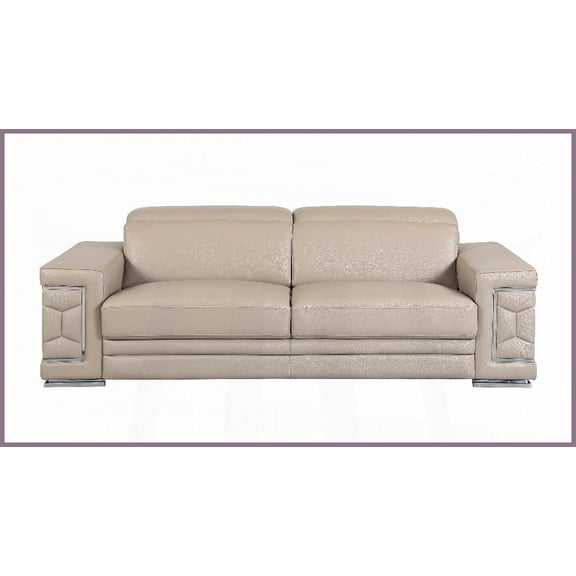 Modern Luxury Top Grain Italian Leather 3-Seat Sofa for Living Room with Reinforced Hardwood Frame
