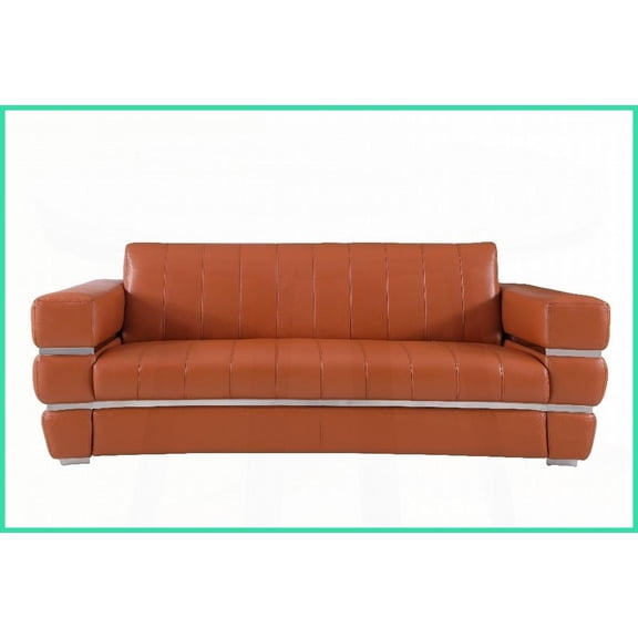 Modern Luxury Top Grain Italian Leather Sofa with Kiln-Dried Brazilian Hardwood Frame for Living Room