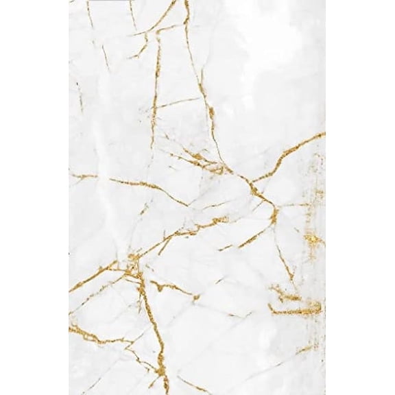 Modern Luxury White Gold Marble Area Rugs, Nordic Abstract Crack Art Decorative Rugs, Large Area Rugs Non-Slip Foldable Design Does Not Hurt The Floor Suitable For Bedroom 3 x 4ft