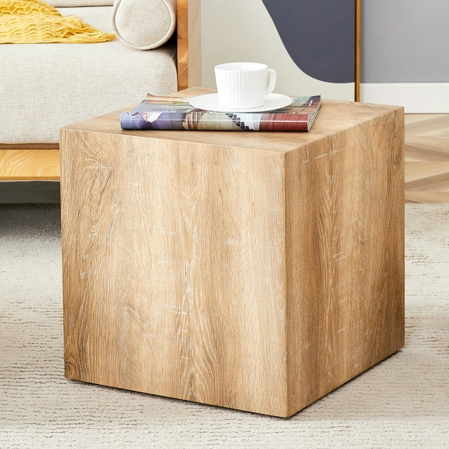 Modern MDF Square coffee table with light wood color texture patterns for living room