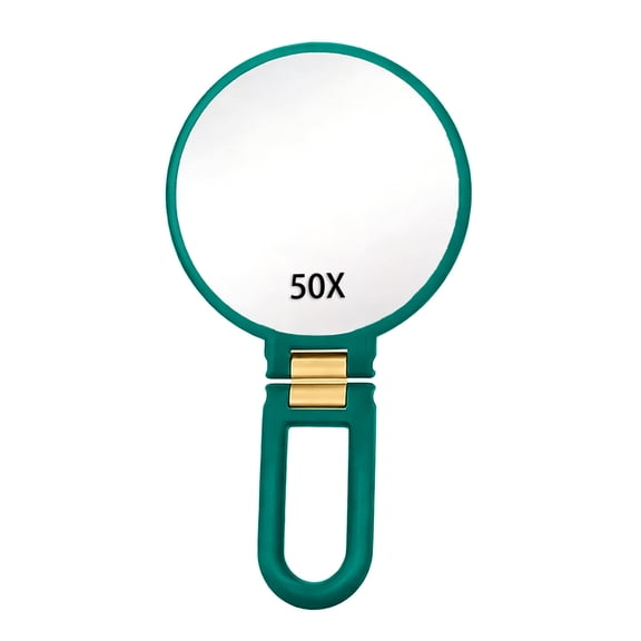 Modern Magnifying Glass 24cm/945in 50X Magnification Handheld Wall Mount Tabletop Design 360° Adjustable and Double Makeup Feature