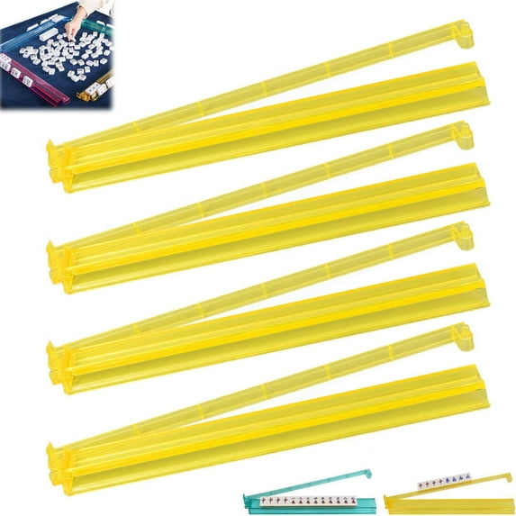 Modern Mahjong Rack & Pusher Combo - Multicolor Acrylic Set of 4 Majiang Tile Racks