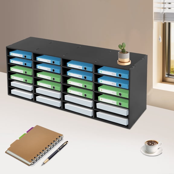 Modern Mail Organizer PVC Literature Organizers 24-Slots Paper Sorter Organizer