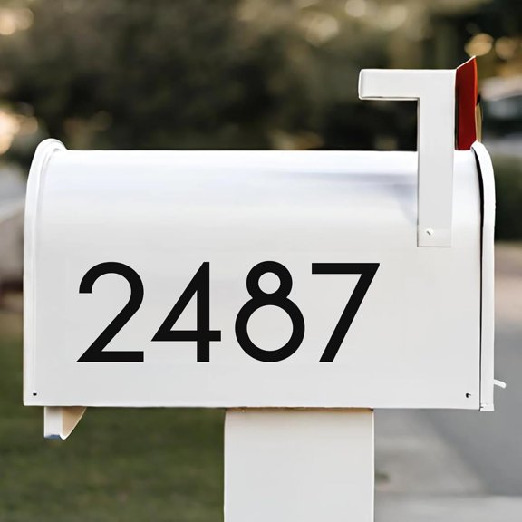 Modern Mailbox Numbers for Outside, Black Self Adhesive Numbers for Mailbox (4" x 2 Sets, 3" x 1 Sets) House Numbers, Premium Decal Die Cut and Pre-Spaced for Signs, Door, Home, Address Numb