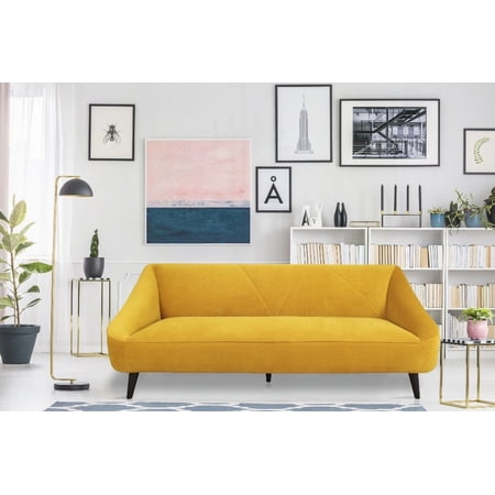 Modern Maize Yellow Baylee Sofa with 220cm Length and Soft Fabric