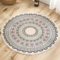 thumbnail image 1 of Modern Mandala Round Area Rug Flannel Non-Slip Machine Washable Carpet Living Room Bedroom Study Soft Floor Mat Home Decor 3-Feet Diameter - Red, 1 of 3
